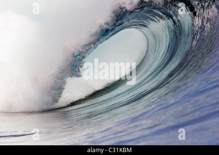 Leere Welle auf Fidschi vor der Insel Tavarua Stockfoto