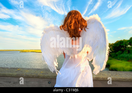 Schutzengel Mädchen Stockfoto