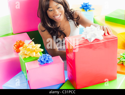African American Woman Geburtstagsgeschenke Stockfoto