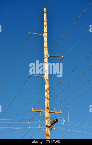 Strommasten in ländlichen Colorado Stockfoto