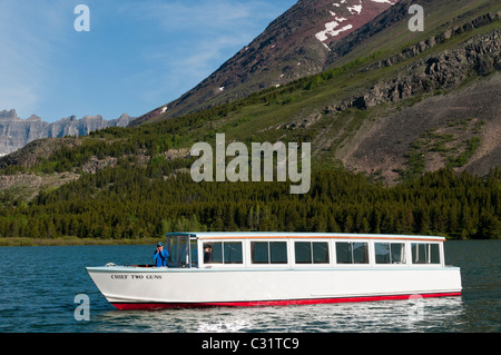 Chief zwei Kanonen Schiff, Swiftcurrent Lake, viele Gletscher Bereich, Glacier National Park, Montana. Stockfoto