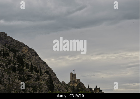 Blick auf Omis Festung Stockfoto