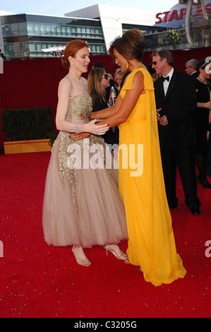 Marcia Cross und Mariska Hargitay 60th Annual Primetime Emmy Awards statt im Nokia Theatre   Anreise Los Angeles, Kalifornien- Stockfoto