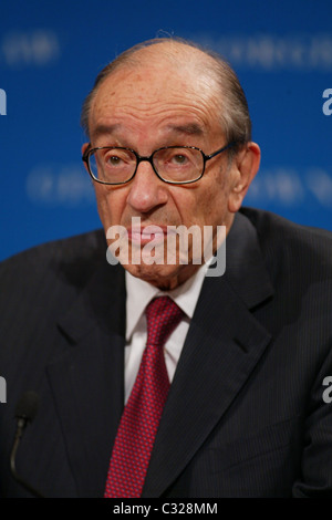 Ehemaliger Bundesreserve Vorsitzender Alan Greenspan Annual Conference des Projekts Sandra Day O'Connor über den Stand der der Stockfoto