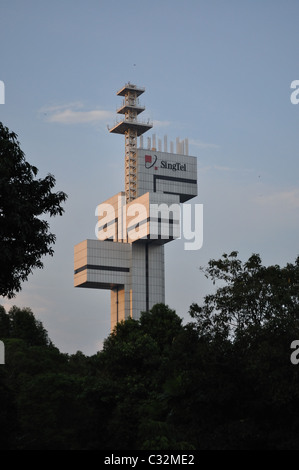 SingTel Fernmeldeturm, Singapur Stockfoto