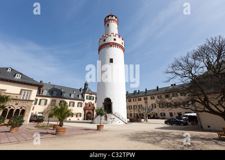 Den Hof und den Turm von Bad Homburg Schloss, befindet sich in der beliebten Kurstadt vor den Toren Frankfurt. Stockfoto