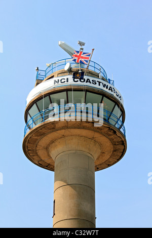 NCI Calshot Turm Lookout Station am Southampton Water, wo es schließt sich der Solent Hampshire, England UK Stockfoto