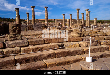 Basilika der römische Ruinen Baelo Claudia (II BC). Bolonia. Provinz Cadiz. Andalusia.Spain. Stockfoto