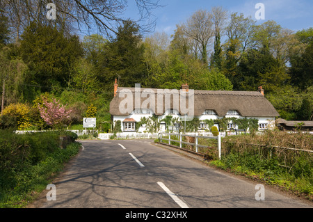 Stroh Dach Cottage Wherwell Hampshire UK Stockfoto
