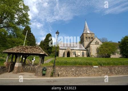 All Saints Parish Kirche East Meon Valley Hampshire UK Stockfoto