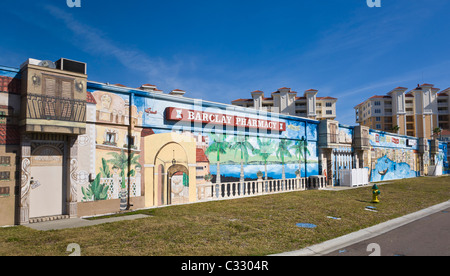 Wandbild gemalt auf Seite des Gebäudes in Venice Florida Stockfoto