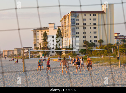 Volleyball-Spiel am Venice Beach Florida Stockfoto