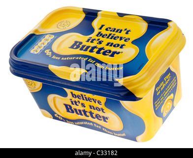 Wanne mit ich kann nicht glauben, daß es nicht Butter ist Stockfoto