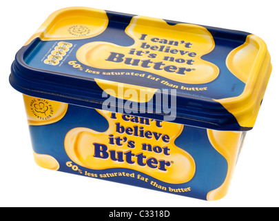 Wanne mit ich kann nicht glauben, daß es nicht Butter ist Stockfoto