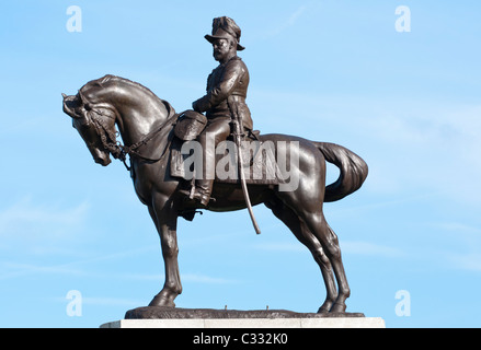 Statue von König Edward VII an Liverpools Uferpromenade. England. Stockfoto