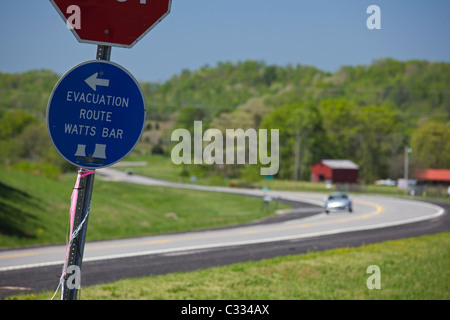 Rettungsweg für den Notfall im Kernkraftwerk Stockfoto