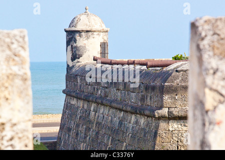 Alten Stadtmauern, Cartagena, Kolumbien Stockfoto