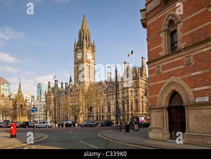 Rathaus von Manchester & Albert Square, Greater Manchester, England, UK Stockfoto