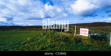 In der Nähe von Omagh, Co Tyrone, Nordirland, Goldmine-Website unter Cavanacaw Stockfoto