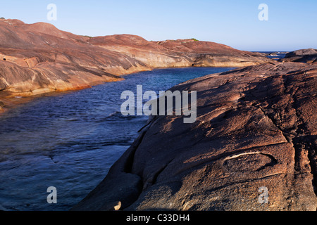 Granit Stein Küste zwischen Elephant Rocks und Greens Pool in der Nähe von Dänemark, William Bay National Park, Süd-West Australien Stockfoto