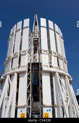 Cuadrilla Ressourcen Bohrausrüstung Karussell bei Shale Gas Exploration Bohrstelle, Grange Hill Farm, Poulton-le-Fylde, Blackpool, Lancashire, Großbritannien Stockfoto