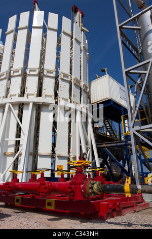 PR Marriot mobile Rig 50, eine Drillmec HH-220, gekauft für cuadrilla Ressourcen Schiefergestein Gas in Grange Hill, Poulton le Fylde, Blackpool, England, Großbritannien Stockfoto