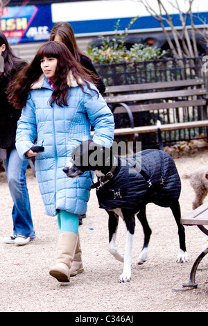 America Ferrera am Set von "Ugly Betty" auf den Hund Dreharbeiten laufen im Madison Square Park New York City, USA - 04.12.08 Stockfoto