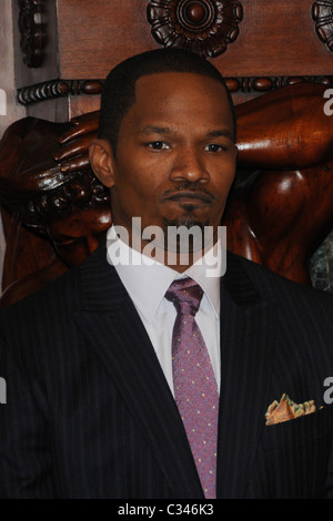 Jamie Foxx Stars der kommenden Film, "Law Abiding Citizen" werden im Rahmen einer Pressekonferenz am nach Philadelphia begrüßt. Stockfoto