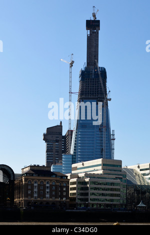 Der Shard of Glass Wolkenkratzer im Bau, London, UK. Stockfoto