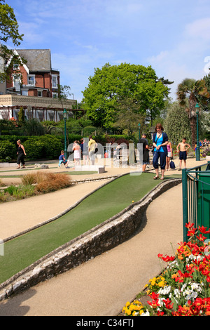 Crazy Golf-Putting-Green in Bournemouth Wintergärten Stockfoto