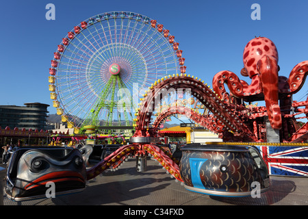 Amusement Park fahren Sie in Santa Cruz De Tenerife, Spanien. Stockfoto
