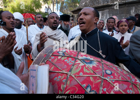 Karfreitag feiern von Ethipian Christen. Grabeskirche. Jerusalem Stockfoto