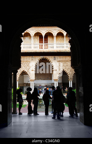 Patio de Las Huasaco, Real Alcazar, Sevilla, Andalusien, Spanien Stockfoto