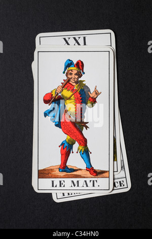 Tarot-Karten. Le Mat. Der Narr. Joker. Stockfoto