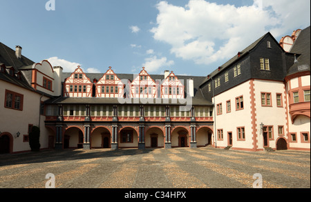 Inneren Quadrat von Schloss Weilburg, Hessen, Deutschland Stockfoto