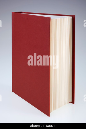 Rotes Buch mit einfachen Hardcover, offene Seiten Stockfoto