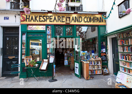 The Shakespeare and Company Antiquarian Bookshop am linken Ufer, Paris, Frankreich Stockfoto