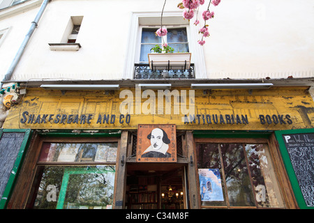 The Shakespeare and Company Antiquarian Bookshop am linken Ufer, Paris, Frankreich Stockfoto