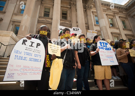 Studenten-Protest vor der New York Department of Education in Lower Manhattan Stockfoto