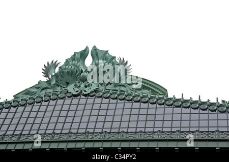 Detail des Daches Ornamenten auf Chicagos Harold Washington Library Center.  (abgeschlossene 1991) Stockfoto