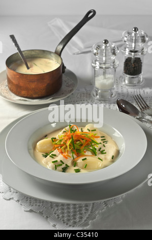 Waterzooi. Fisch-Eintopf. Flandern-Belgien Stockfoto