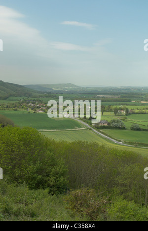 Blick nach Westen entlang der Böschung des Fulking in der South Downs National Park, West Sussex. Stockfoto