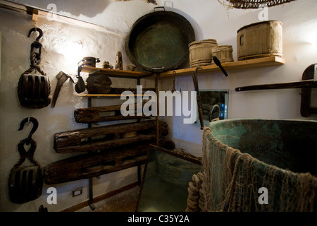 Stadtmuseum, Lingua, Insel Salina, Äolischen Inseln, Sizilien, Italien Stockfoto