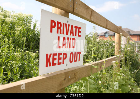 Private Land fernzuhalten Zeichen Stockfoto