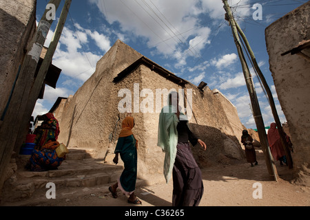 Straßenszene - Old Town, Harar, Äthiopien, Afrika Stockfoto