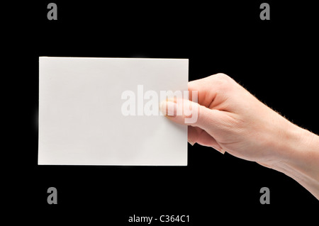 Hand, die Notiz-Karte Stockfoto