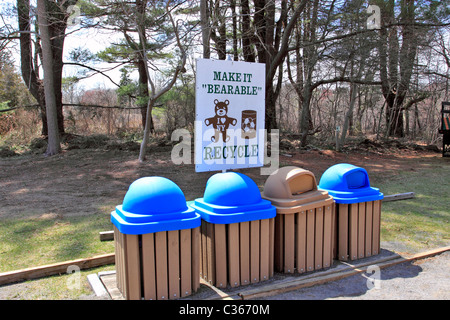 Recyclingstation, Long Island NY Stockfoto