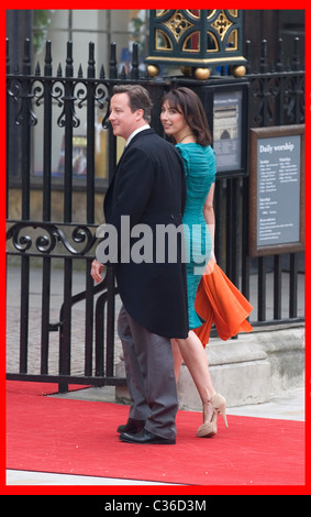 Die Hochzeit von Prinz William und Catherine Middleton. 29. April 2011. Der britische Premierminister David Cameron und Frau Samantha Stockfoto