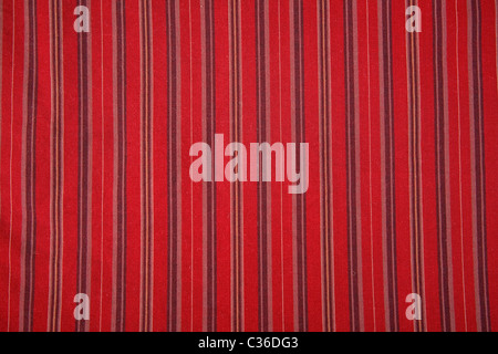 Vorderansicht des rot gestreiften Stoff, lineare Textur Stockfoto