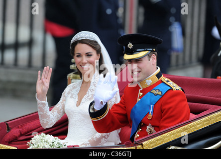 Die Hochzeit von Prinz William und Catherine Middleton. 29. April 2011. Herzog von Cambridge, Prinz William und Catherine, Stockfoto